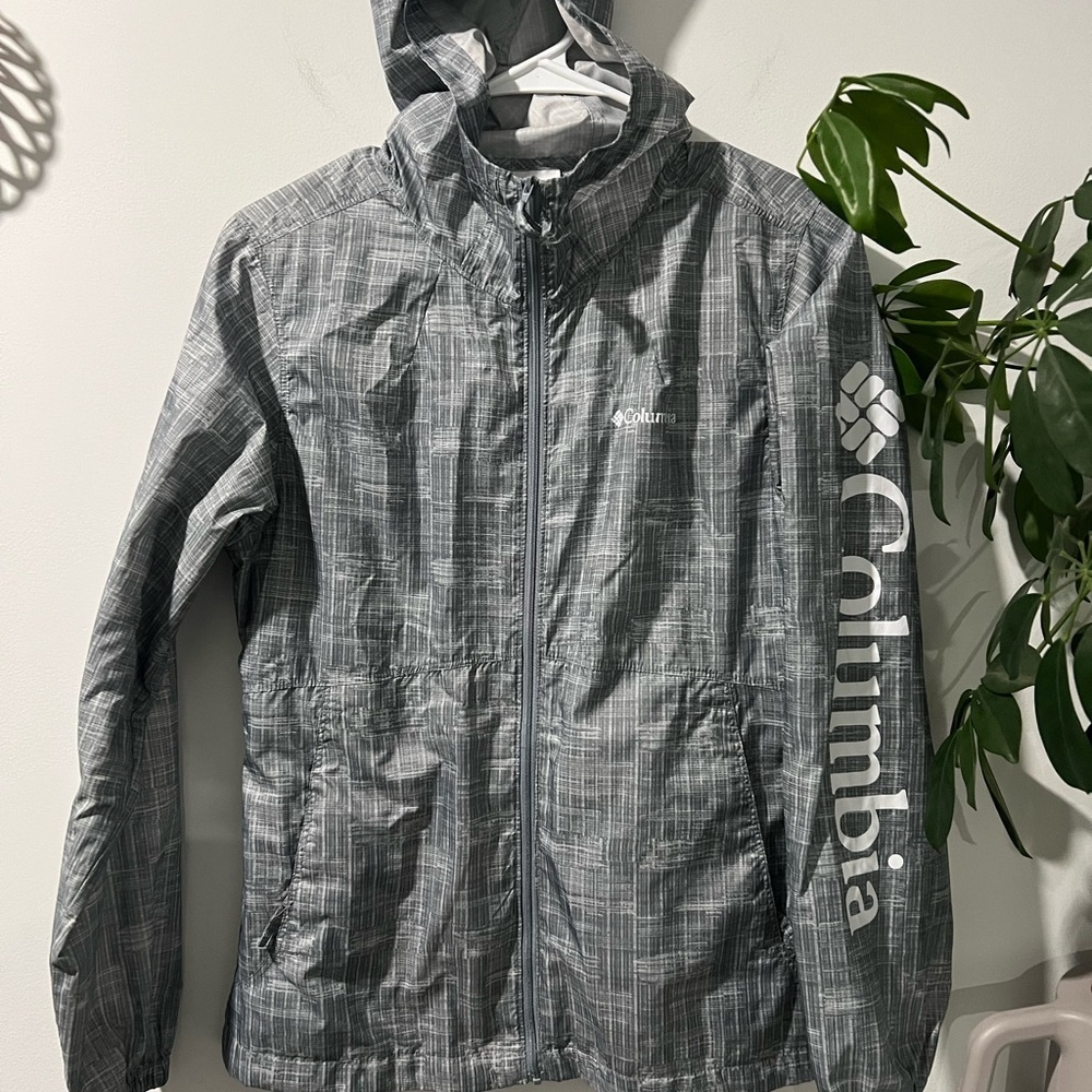 Columbia Plaid Gray Windbreaker Size XS